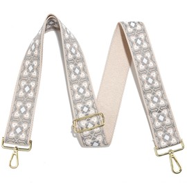 LVYOUME Purse Strap Brushed Brass Hardware 2" Wide Replacement Crossbody Straps Adjustable Shoulder Strap Extra Long Bag Strap for Crossbody Handbags