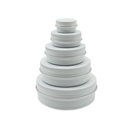 Wopanxye Aluminiumdose, 60 ml, weißes Metallglas mit Schraubdeckel, 30 ml, leerer Make-up-Lippenbalsam-Behälter, Reise-Kosmetik-Topf für selbstgemachte Creme, Kerzen, Pulver, Tee-Perlen