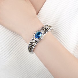 UNY Fashion Brand David jewelry Double Wire Vintage Bangle Elegant Beautiful Valentine day Gift (white)