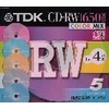 TDK CD-RW Data 650MB 4x Color Mix 5mm Thick Case Pack of 5 [CD-RW74X5CCS]