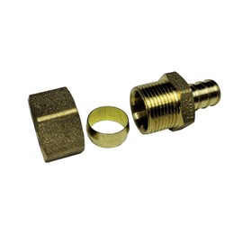 25 PIECE XFITTING 1/2" PEX X 5/8" OD COMPRESSION STRAIGHT ADAPTER, BRASS NSF, PEX B