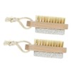 Ipetboom 2pcs Dual-Sided Foot Scrubber with Pumice Stone and Fingernail