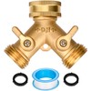 XIBETEO Garden Hose Y Valve Hose Splitter Solid Brass Hose