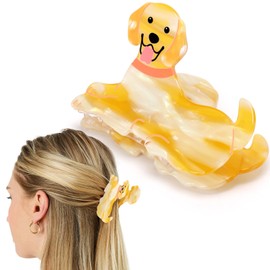Yussti Dog Hair Clips Golden Retriever Hair Claw Clips for Women Girls Cute Small Hairpins Hairgrips for Thick or Medium Hair Golden Retriever Hair Accessories for Women Dog Lovers
