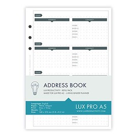 LUX PRO REFILL PACKS UK (LUX PRO - Address Book)