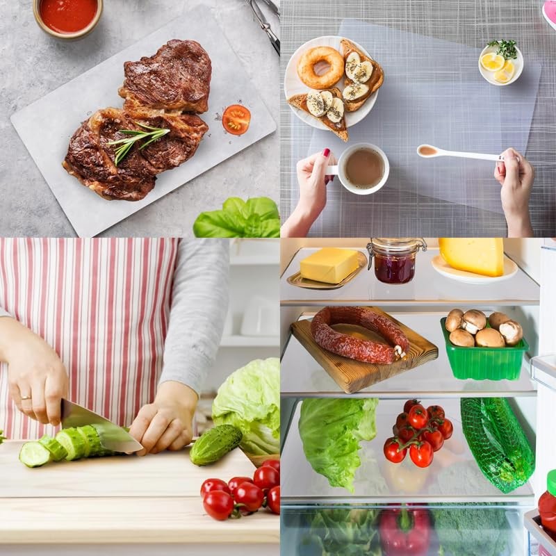 WADY 7Pcs Frosted Clear Flexible Kitchen Cutting Board,17.5 x 12