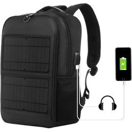 TOZLU 5V 14W Solar Panel Power Backpack Large capacity Laptop Bag with Handle USB Charging Port Nylon Outdoor Backpack for Hiking, Biking, Running Outdoors sport