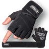 Trideer Padded Workout Gloves for Men - Gym Weight Lifting