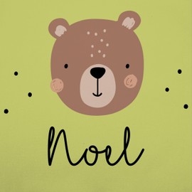 Geschenk mit Namen personalisiert by Shirtracer - Children's Apron for Boys and Girls - Cute Bear I Bears I Bear Motif I Bear, 2 Light Green