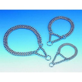 Nobby Double Row Chrome Dog Choke Chain