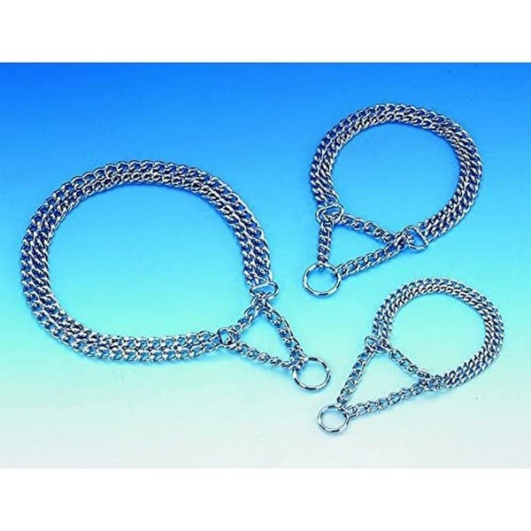Nobby Double Row Chrome Dog Choke Chain