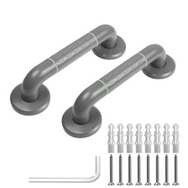 Rackickyer Shower Grab Bar,2 Pack 12 Inch 1.25" Diameter Non-Slip Grips Bathroom Bars with Glow-in-Dark Dots for Bathtubs and Showers, Handicap Shower Grab Bar for Seniors Elderly