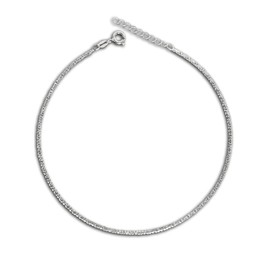 Designer Inspirations Boutique 11 Inch Large Length Twisted Magic Diamond Cut Twister Rope Chain Sterling Silver Anklet/Ankle Bracelet/Ankle Chain - Adjustable 10" +1" Inch Extender / 24 to 28 cm