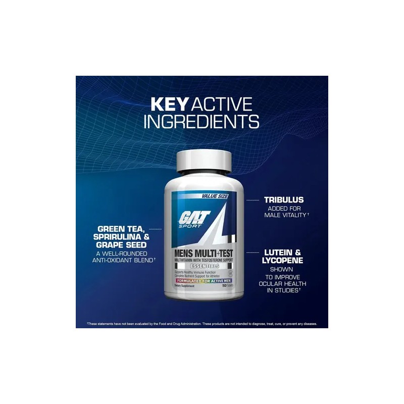 Multivitaminico Gat Mens Multi Test 60 Tabs Sabor Sin Sabor