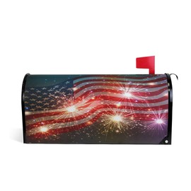 WOOR Fireworks Background for 4Th of July Independence Day Magnetic Mailbox Cover MailWraps Garden Yard Home Decor for Outside Oversized-25.5" x20.8"
