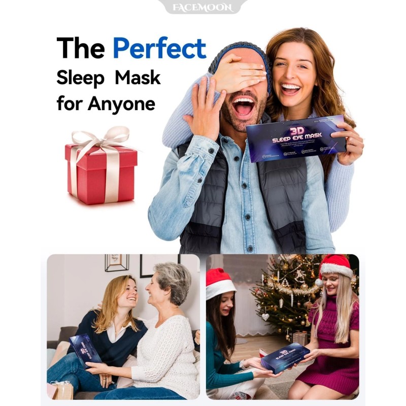 FACEMOON 3D Weighted Blackout Eye Mask for Sleeping - Zero