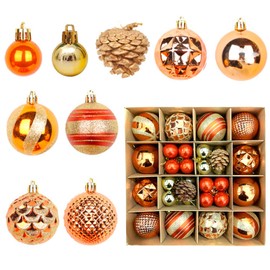 Juego de Adornos para árbol de Navidad, 42 Unidades Kit de Esferas Navideñas Decorativas Colgante para árboles de Navidad Adornos Surtidos para Pino