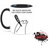 Taza me gusta resolver las cosas con calma. Meme. Frase