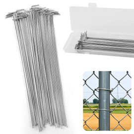 40 Pack Chain Link Fence Ties, 8.27 Inch Galvanized Steel Fence Ties, 14 Gauge Chain Link Fences Repair Kit for Garden and Dog Fences (40)
