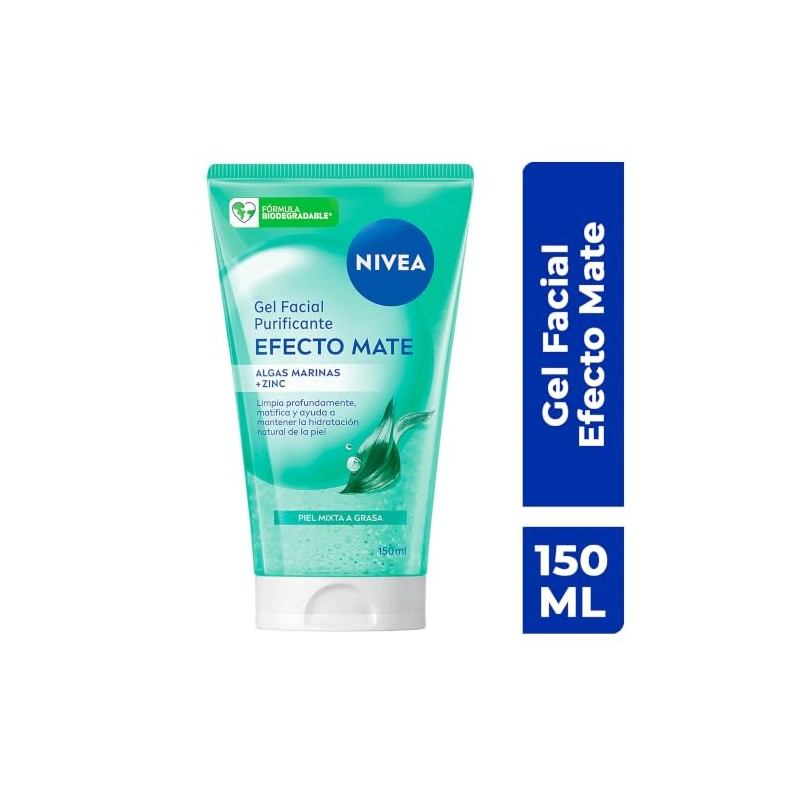 NIVEA Gel Limpiador Facial y Purificante Efecto Mate (150 ml)