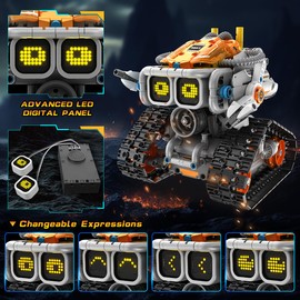 HOGOKIDS Changeable Expressions Robot Building Sets - 3 in 1 Remote & APP Controlled Robotic Building Toys with Sound Effect, Rechargeable RC Robot Birthday Gifts for Kids Age 6+ Boys & Girls (451PCS)