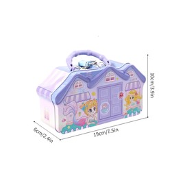 Funny Metal Money Box with Lock and Key, Large Size for Boys and Girls (Money Box Blue House Lock)