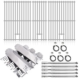 Adviace Grill Grate Replacement Parts for Nexgrill 720-0882A Evolution Infrared Plus, Stainless Steel Grill Grates, Heat Plates Shields, Burner Tubes, Igniters for Nexgrill Replacement Parts 5 Burner.