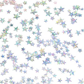 Giftota Star Confetti, Silver Table Star Confetti with Mix Sparkle Glitter Scatter, 30g Twinkle Star Sequins for Birthday Party Wedding Anniversary Arts & Crafts Supplies (Colorful Glitter Silver)