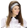 Satin Dotted Neck Sashes White withBlack Dots Accessory for Fancy