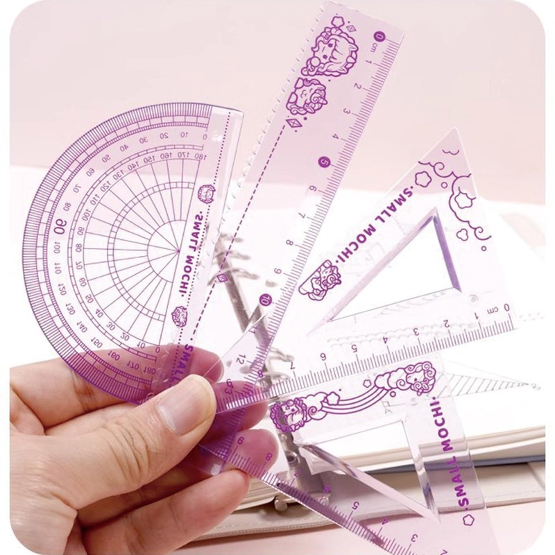 4 Pieces Flexible Ruler Set 15cm/6inch Plastic Ruler Straight Ruler