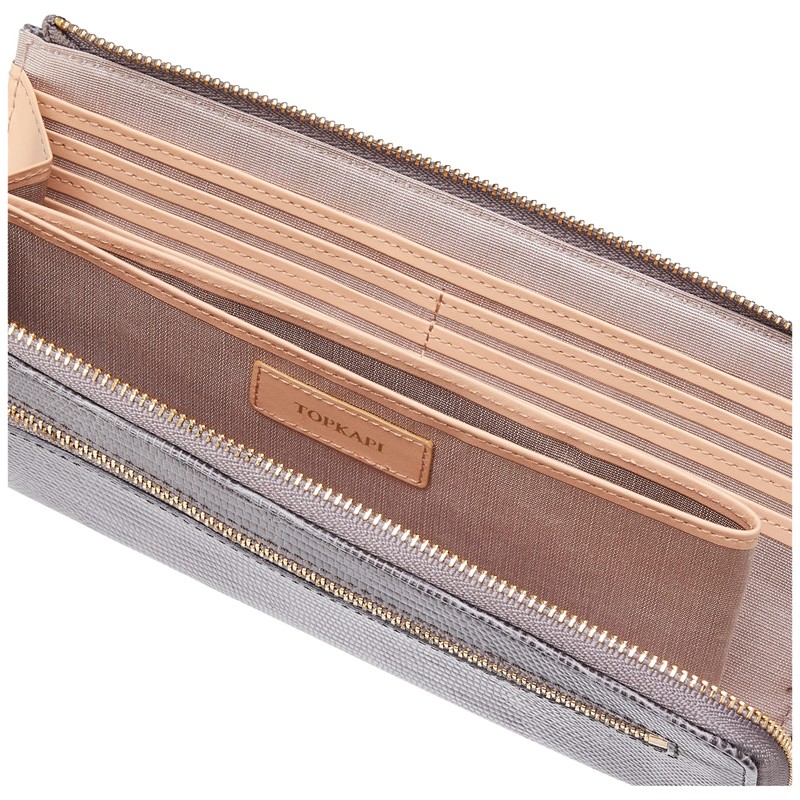 Topkapi LUCIA Lucia Italian Leather, Lizard Embossed Long Wallet with