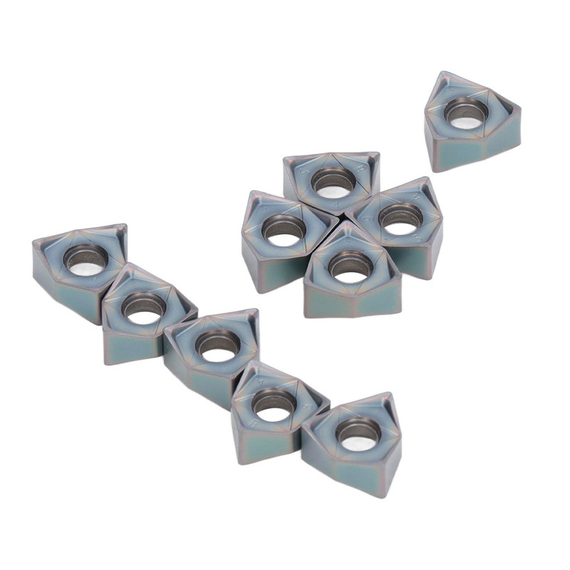 10Pcs Milling Inserts Heat Resistant Tin Plated CNC Cemented Carbide