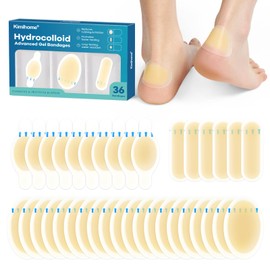 Gel Blister Cushions Hydrocolloid Bandages, Kimihome 36ct Blister Bandages for Feet, Water Resistant & Breathable for Prevention & Recovery - Variety Pack