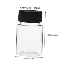 CHILDWEET 24pcs Pill Bottles with Black Screw Caps Leak Wide Mouth Plastic Storage Containers for Laboratory Sampling and Field Research for Specimen Collection and Chemical Storage