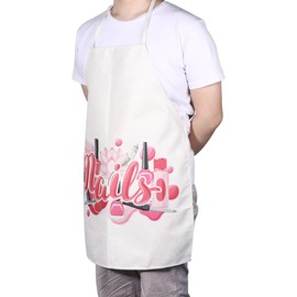Lurrose Nail Tech Apron Adjustable Neck Long Ties Cosmetic Manicurist Switsch Scouring Nail Studio Apron Nail Techs Art Supplies