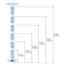 Smgda 100 Pack M4 x 45mm Truss Head Break Away Screws, Slotted Machine Thread Phillips Head Breakaway Machine Screws