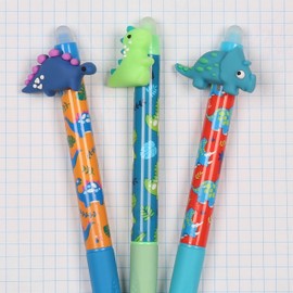 sarcia.eu Dinosaur Eraser Pen with Gel Ink Automatic Pen Blue Ink Erasable School Pen 0.7mm 1 Pen