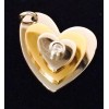 mini Charm Style Stainless Steel Two Toned Heart Pendant with