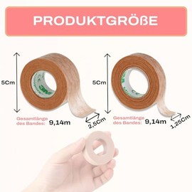 P-Beauty 3M Micropore Tape Vliespflaster Hautfarben mit Anwendungstipps by medizinisches Klebeband Wimpernverl√§ngerung, Hautpflaster Hypoallergen, Atmungsaktiv, Wasserfest (2,5cmx9,14m, 3 Rollen)