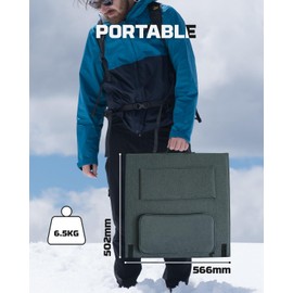 POWERWIN 220 Watt 18 Volt Portable Solar Panel Waterproof IP65 220W Foldable Solar Charger with 2 USB Outputs for Power Station Trailer Car Marine Off Grid