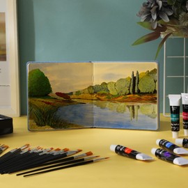 Dispowreath 5.5" x 5.5" Watercolor Sketchbook Journal Square Watercolor Notebook Cold Press 140lb 300gsm Cotton Paper 48 Pages Journals Notebook Paper Pads(Light Blue,5.5x5.5 in)