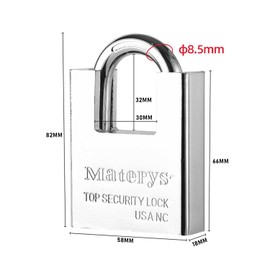 1 Piece Padlock with 4 Keys Anti-Theft Stainless Steel Security Lock Waterproof Padlock Luggage Padlock with Keys Heavy Duty Lock