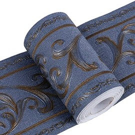 Umora Trim Border Wallpaper Sticker Waterproof Wallpaper Wall Sticker 3D (Blue Bird's Tail)