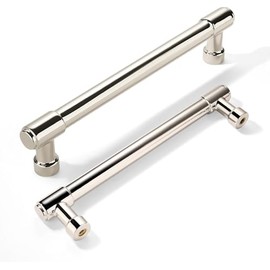 khtumeware 6 Pack Polished Nickel Cabinet Pulls 4 Inch Hole Center Solid Drawer Pulls Dresser Handles Cabinet Hardware