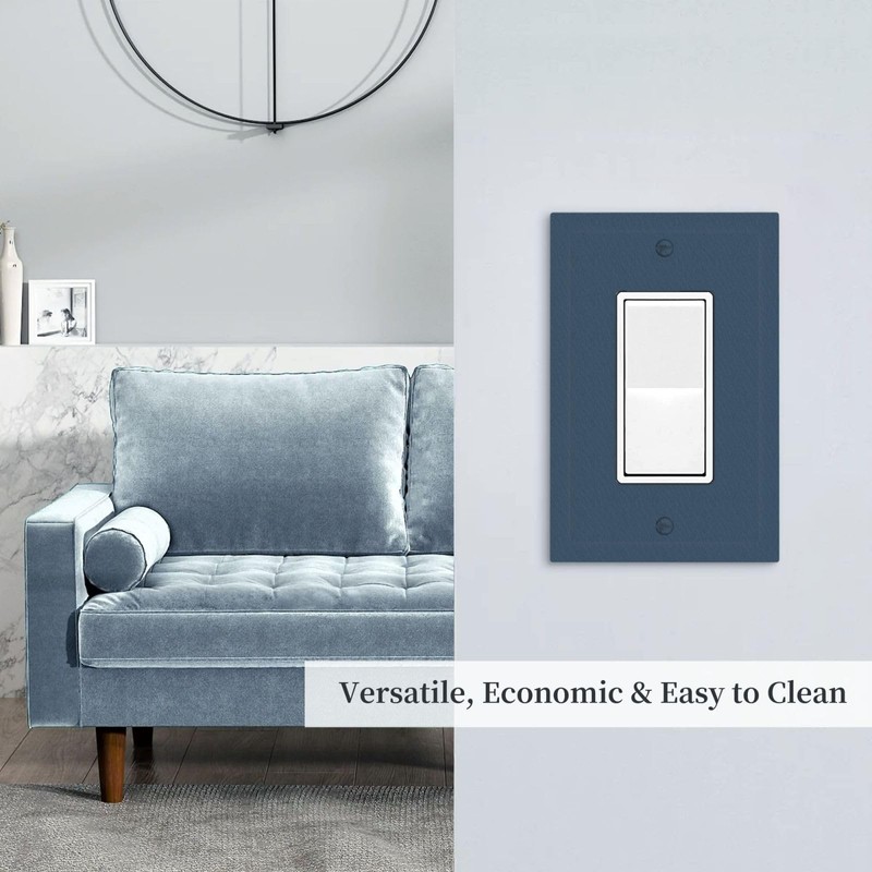 WUYOCHA Decorative Outlet Covers Encore Navy Blue 1 Gang Rocker