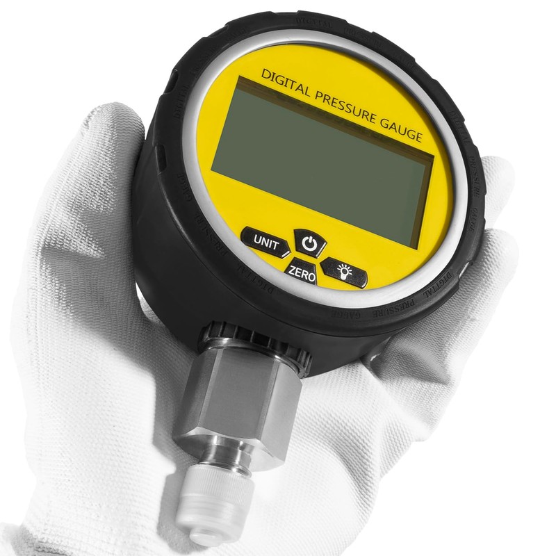 Digital Hydraulic Pressure Gauge 10000 PSI/700BAR with 1/4-Inch NPT Connector,