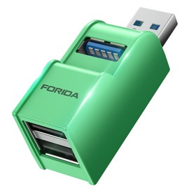 3 Ports USB 3.0 Adapter, USB Hub with 1 USB 3.0 and 2 USB 2.0 Port, Portable USB Port Splitter for Keyborad, Mobile Hard Disk, U Disk, Camera, Mouse,etc (Green)