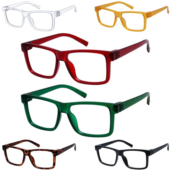 GTSY 6 Pack Oversize Reading Glasses Metalless Screwless Spring Hinges
