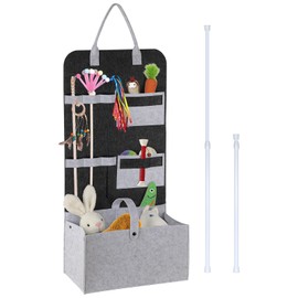 JUXYES Wall Hanging Cat Teaser Wand Toy Holder, Portable Cat Feather Wand Toy Storage Bag, Wall Durable Cat Feather Teaser Wand Toy Organizer, Help Keep Teaser Wand Toy Neat and Tidy