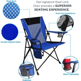 Kijaro Dual Lock Portable Camping and Sports Chair, Cayman Blue Iguana